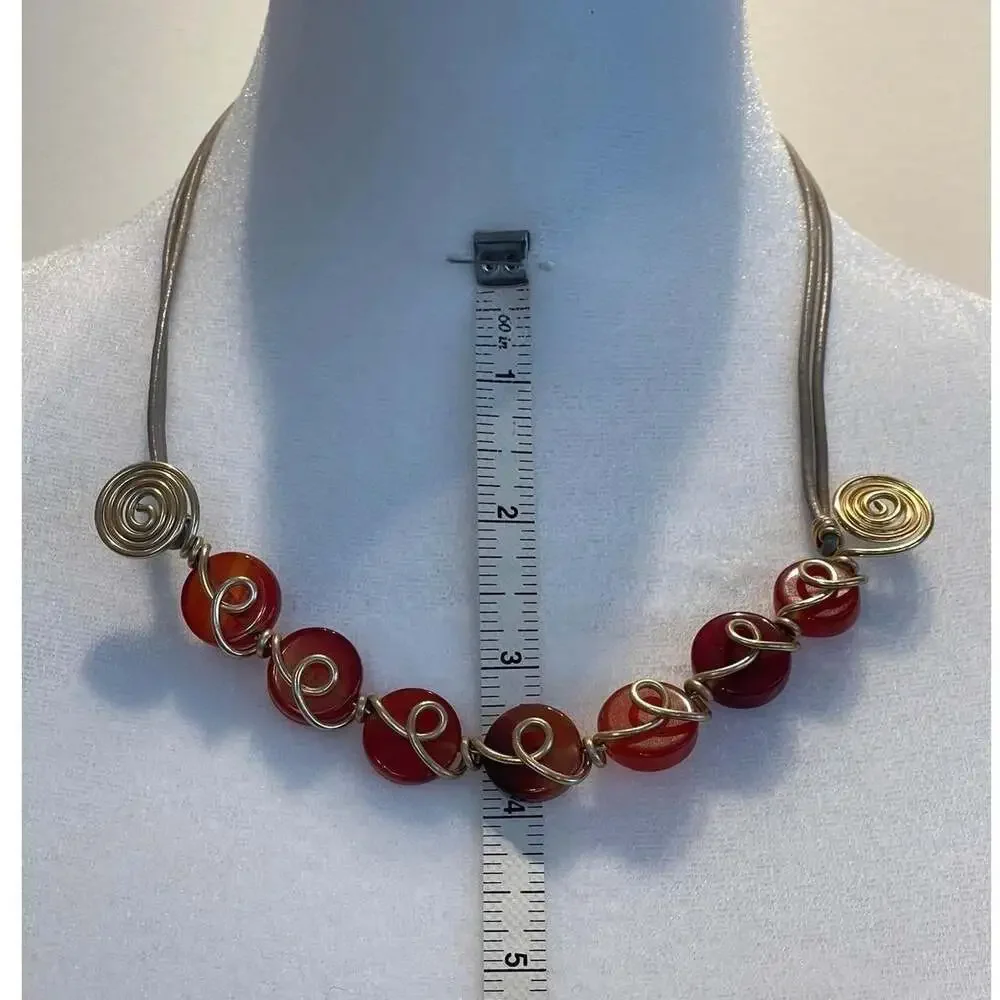 Artisan Wire Wrapped Red Bead Abfa